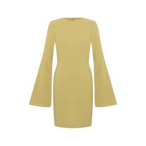 NEW THEO THE LABEL women's atlas bell sleeve dress in cool matcha